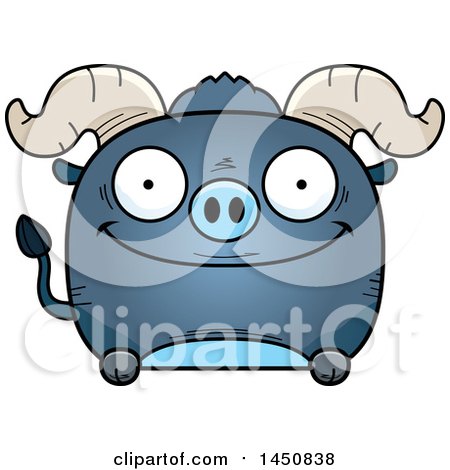 Clipart Graphic of a Cartoon Happy Blue Ox Character Mascot - Royalty Free Vector Illustration by Cory Thoman