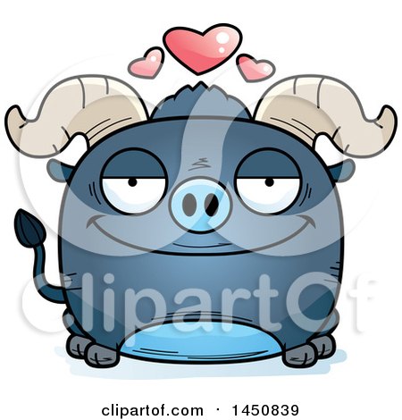 Clipart Graphic of a Cartoon Loving Blue Ox Character Mascot - Royalty Free Vector Illustration by Cory Thoman