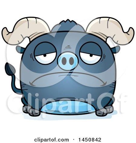 Clipart Graphic of a Cartoon Sad Blue Ox Character Mascot - Royalty Free Vector Illustration by Cory Thoman