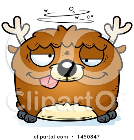Clipart Graphic of a Cartoon Drunk Deer Character Mascot - Royalty Free Vector Illustration by Cory Thoman