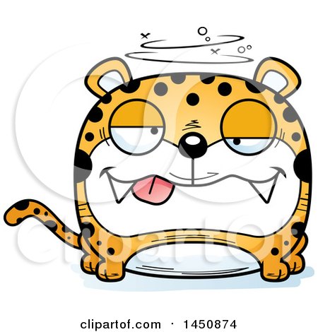 Clipart Graphic of a Cartoon Drunk Leopard Character Mascot - Royalty Free Vector Illustration by Cory Thoman