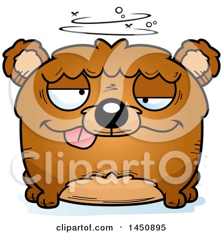 Clipart Graphic of a Cartoon Drunk Bear Character Mascot - Royalty Free Vector Illustration by Cory Thoman