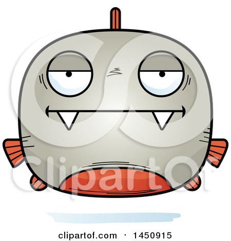 Clipart Graphic of a Cartoon Bored Piranha Fish Character Mascot - Royalty Free Vector Illustration by Cory Thoman