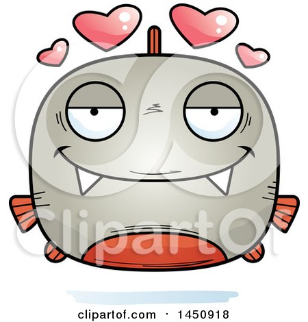Clipart Graphic of a Cartoon Loving Piranha Fish Character Mascot - Royalty Free Vector Illustration by Cory Thoman