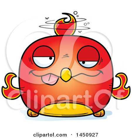 Clipart Graphic of a Cartoon Drunk Phoenix Character Mascot - Royalty Free Vector Illustration by Cory Thoman