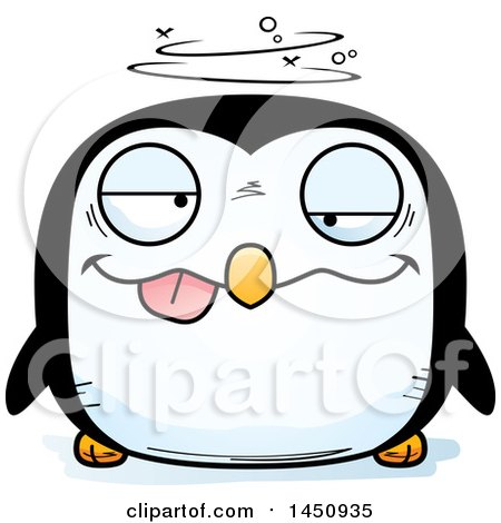 Clipart Graphic of a Cartoon Drunk Penguin Bird Character Mascot - Royalty Free Vector Illustration by Cory Thoman