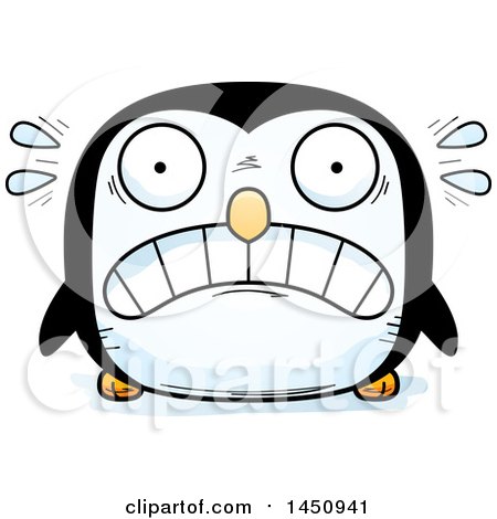 Clipart Graphic of a Cartoon Scared Penguin Bird Character Mascot - Royalty Free Vector Illustration by Cory Thoman