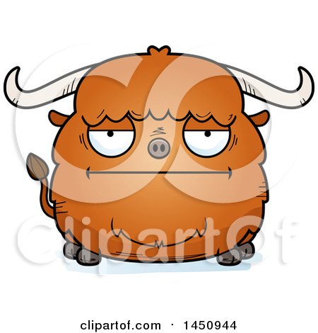 Clipart Graphic of a Cartoon Bored Ox Character Mascot - Royalty Free Vector Illustration by Cory Thoman