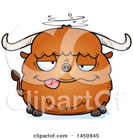 Clipart Graphic of a Cartoon Drunk Ox Character Mascot - Royalty Free Vector Illustration by Cory Thoman