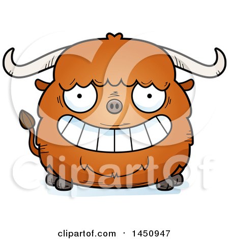Clipart Graphic of a Cartoon Grinning Ox Character Mascot - Royalty Free Vector Illustration by Cory Thoman