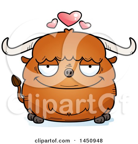 Clipart Graphic of a Cartoon Loving Ox Character Mascot - Royalty Free Vector Illustration by Cory Thoman