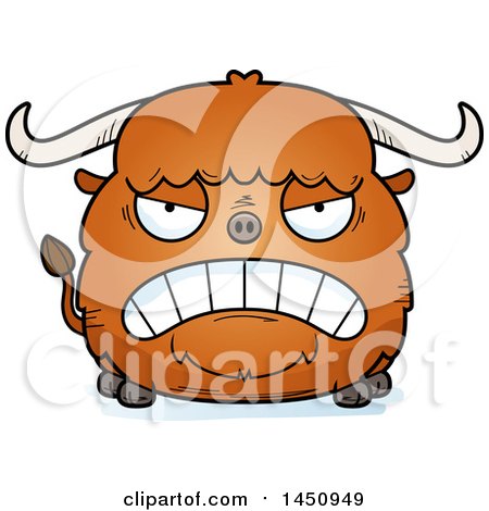 Clipart Graphic of a Cartoon Mad Ox Character Mascot - Royalty Free Vector Illustration by Cory Thoman