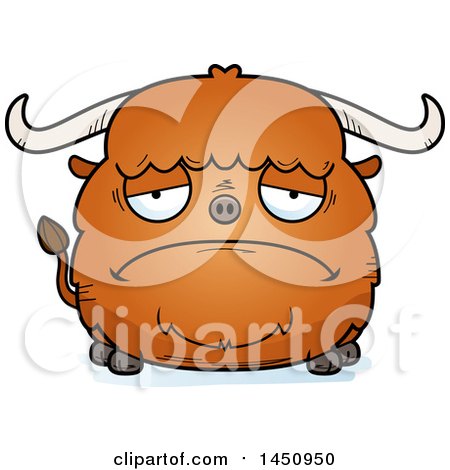 Clipart Graphic of a Cartoon Sad Ox Character Mascot - Royalty Free Vector Illustration by Cory Thoman