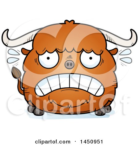 Clipart Graphic of a Cartoon Scared Ox Character Mascot - Royalty Free Vector Illustration by Cory Thoman