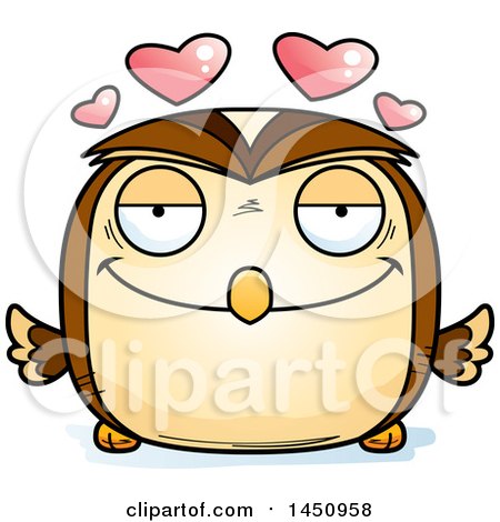 Clipart Graphic of a Cartoon Loving Owl Character Mascot - Royalty Free Vector Illustration by Cory Thoman