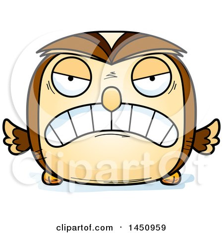 Clipart Graphic of a Cartoon Mad Owl Character Mascot - Royalty Free Vector Illustration by Cory Thoman