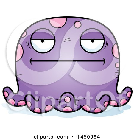 Clipart Graphic of a Cartoon Bored Octopus Character Mascot - Royalty Free Vector Illustration by Cory Thoman