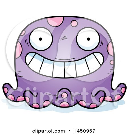 Clipart Graphic of a Cartoon Grinning Octopus Character Mascot - Royalty Free Vector Illustration by Cory Thoman