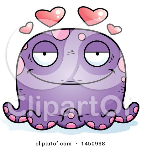 Clipart Graphic of a Cartoon Loving Octopus Character Mascot - Royalty Free Vector Illustration by Cory Thoman