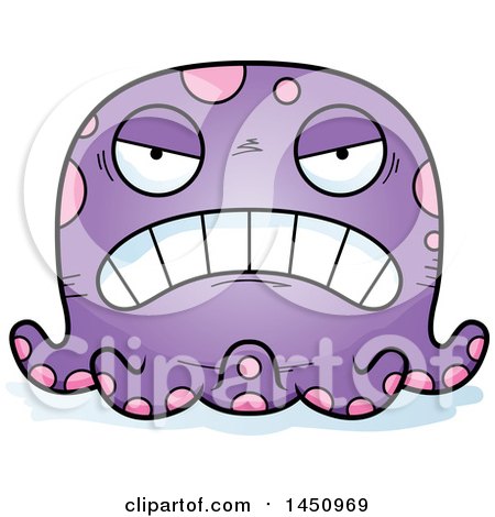 Clipart Graphic of a Cartoon Mad Octopus Character Mascot - Royalty Free Vector Illustration by Cory Thoman