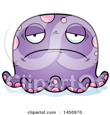 Clipart Graphic of a Cartoon Sad Octopus Character Mascot - Royalty Free Vector Illustration by Cory Thoman