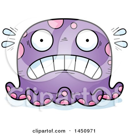 Clipart Graphic of a Cartoon Scared Octopus Character Mascot - Royalty Free Vector Illustration by Cory Thoman