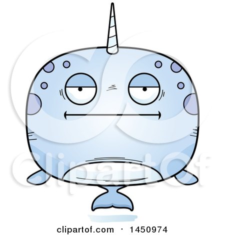 Clipart Graphic of a Cartoon Bored Narwhal Character Mascot - Royalty Free Vector Illustration by Cory Thoman