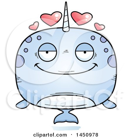 Clipart Graphic of a Cartoon Loving Narwhal Character Mascot - Royalty Free Vector Illustration by Cory Thoman