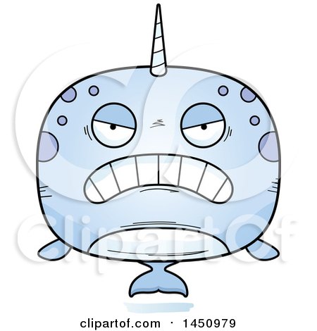 Clipart Graphic of a Cartoon Mad Narwhal Character Mascot - Royalty Free Vector Illustration by Cory Thoman
