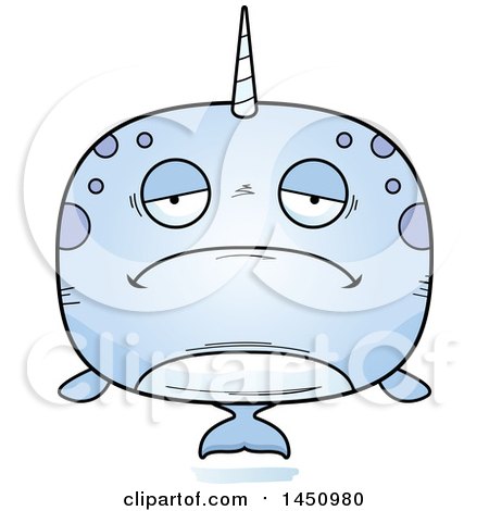 Clipart Graphic of a Cartoon Sad Narwhal Character Mascot - Royalty Free Vector Illustration by Cory Thoman