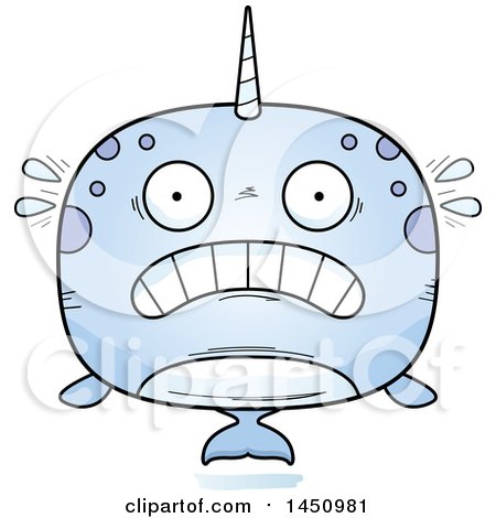 Clipart Graphic of a Cartoon Scared Narwhal Character Mascot - Royalty Free Vector Illustration by Cory Thoman