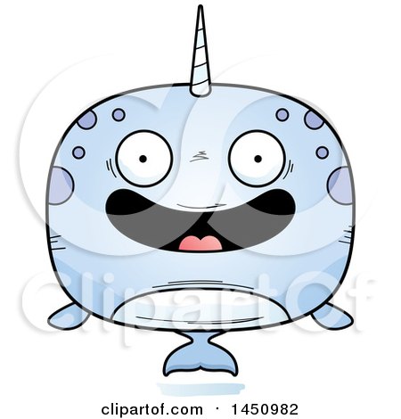 Clipart Graphic of a Cartoon Happy Narwhal Character Mascot - Royalty Free Vector Illustration by Cory Thoman