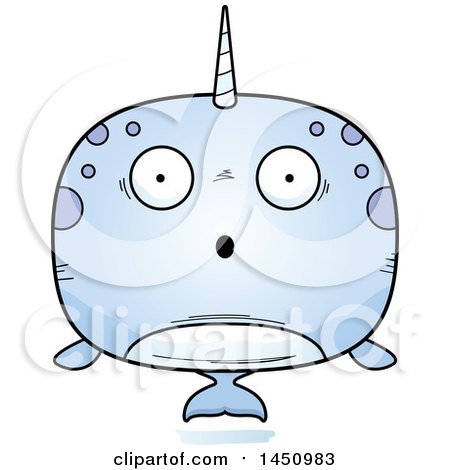 Clipart Graphic of a Cartoon Surprised Narwhal Character Mascot - Royalty Free Vector Illustration by Cory Thoman