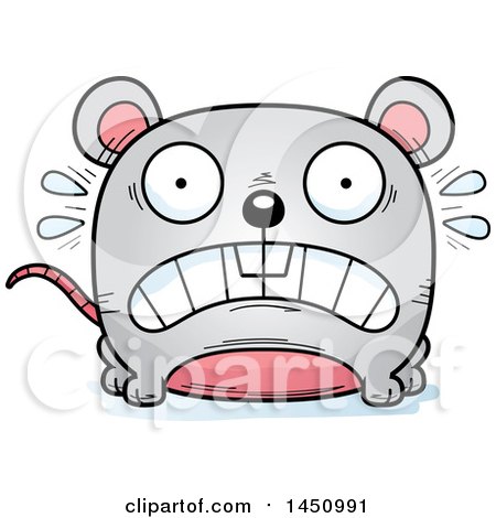Clipart Graphic of a Cartoon Scared Mouse Character Mascot - Royalty Free Vector Illustration by Cory Thoman
