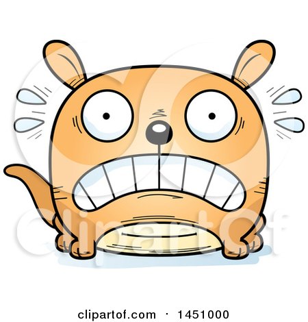 Clipart Graphic of a Cartoon Scared Kangaroo Character Mascot - Royalty Free Vector Illustration by Cory Thoman