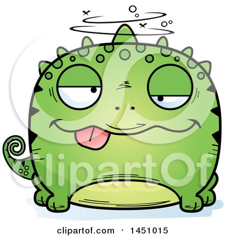 Clipart Graphic of a Cartoon Drunk Lizard Character Mascot - Royalty Free Vector Illustration by Cory Thoman