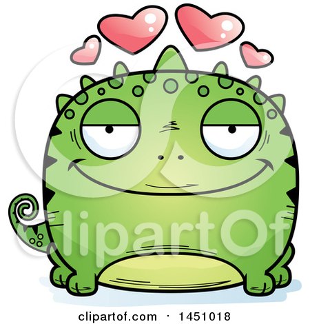 Clipart Graphic of a Cartoon Loving Lizard Character Mascot - Royalty Free Vector Illustration by Cory Thoman