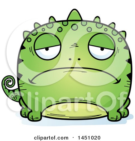 Clipart Graphic of a Cartoon Sad Lizard Character Mascot - Royalty Free Vector Illustration by Cory Thoman
