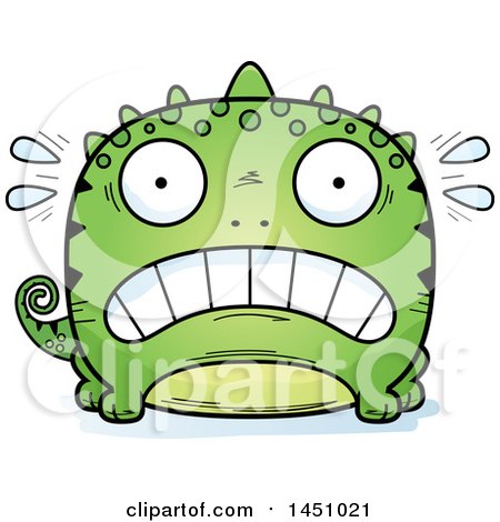 Clipart Graphic of a Cartoon Scared Lizard Character Mascot - Royalty Free Vector Illustration by Cory Thoman