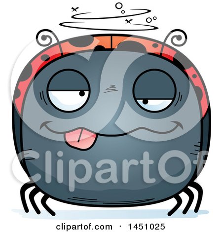 Clipart Graphic of a Cartoon Drunk Ladybug Character Mascot - Royalty Free Vector Illustration by Cory Thoman