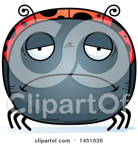 Clipart Graphic of a Cartoon Sad Ladybug Character Mascot - Royalty Free Vector Illustration by Cory Thoman