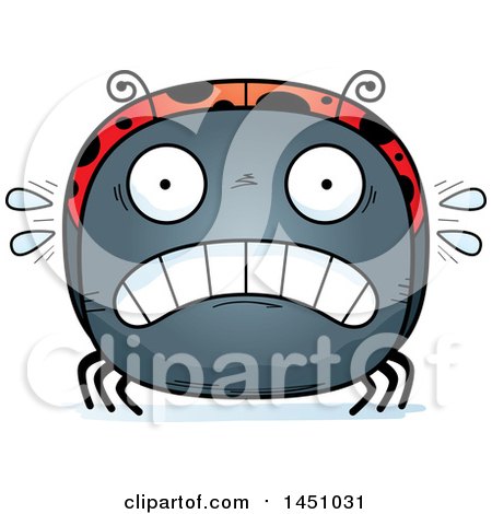 Clipart Graphic of a Cartoon Scared Ladybug Character Mascot - Royalty Free Vector Illustration by Cory Thoman