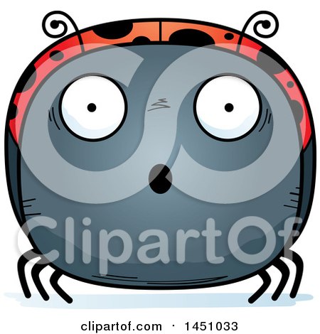 Clipart Graphic of a Cartoon Surprised Ladybug Character Mascot - Royalty Free Vector Illustration by Cory Thoman