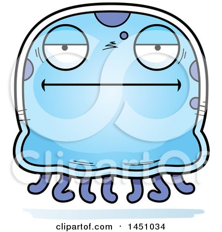 Clipart Graphic of a Cartoon Bored Jellyfish Character Mascot - Royalty Free Vector Illustration by Cory Thoman