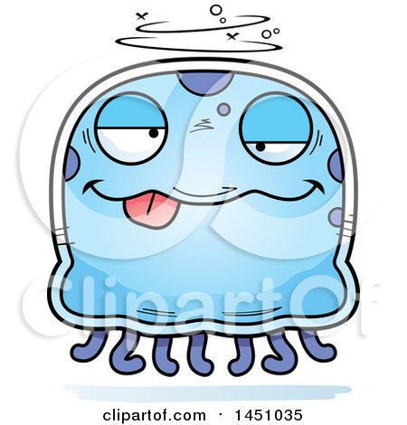 Clipart Graphic of a Cartoon Drunk Jellyfish Character Mascot - Royalty Free Vector Illustration by Cory Thoman