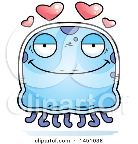 Clipart Graphic of a Cartoon Loving Jellyfish Character Mascot - Royalty Free Vector Illustration by Cory Thoman