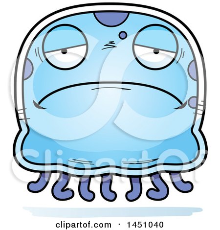 Clipart Graphic of a Cartoon Sad Jellyfish Character Mascot - Royalty Free Vector Illustration by Cory Thoman