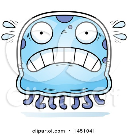 Clipart Graphic of a Cartoon Scared Jellyfish Character Mascot - Royalty Free Vector Illustration by Cory Thoman