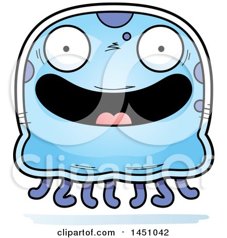 Clipart Graphic of a Cartoon Happy Jellyfish Character Mascot - Royalty Free Vector Illustration by Cory Thoman