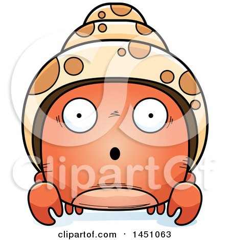 Clipart Graphic of a Cartoon Surprised Hermit Crab Character Mascot - Royalty Free Vector Illustration by Cory Thoman